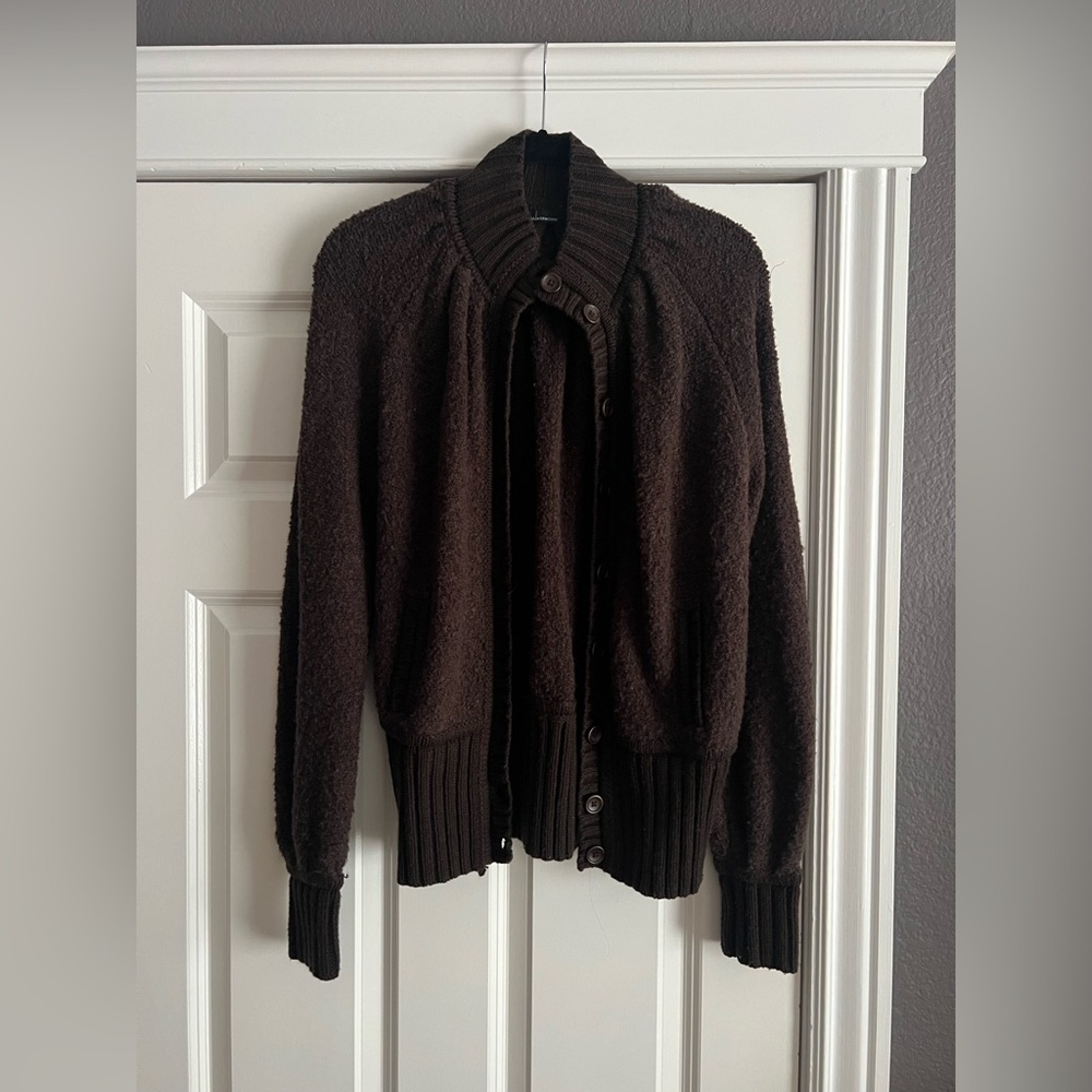 Moda International Chocolate Knit Bomber Jacket